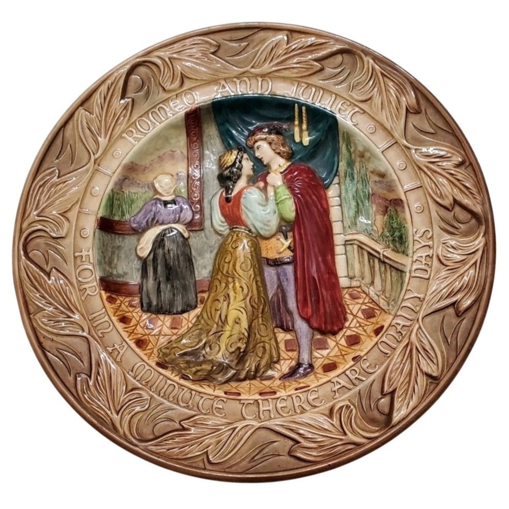 Beswick‎ England Romeo and Juliet Vintage Relief Large Ceramic Wall Plaque Plate